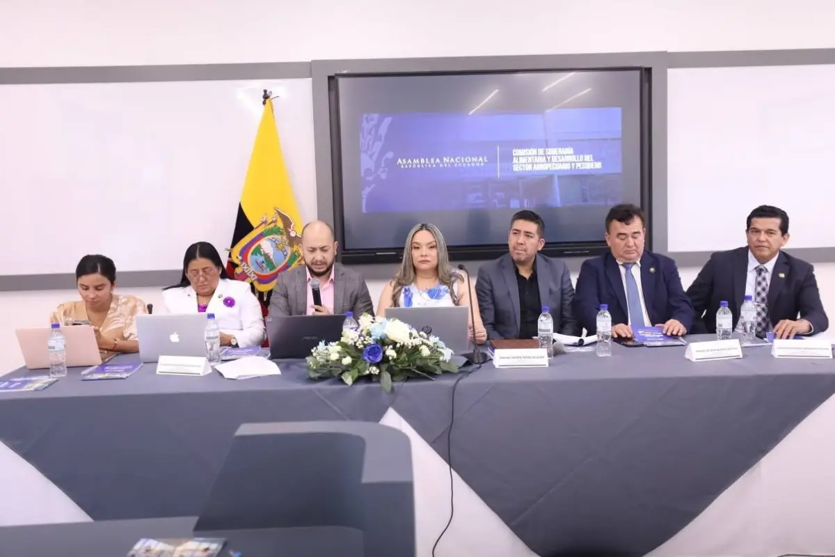 La Comisión de Soberanía Alimentaria y Desarrollo del Sector Agropecuario y Pesquero durante su sesión., X: @AsambleaEcuador. 