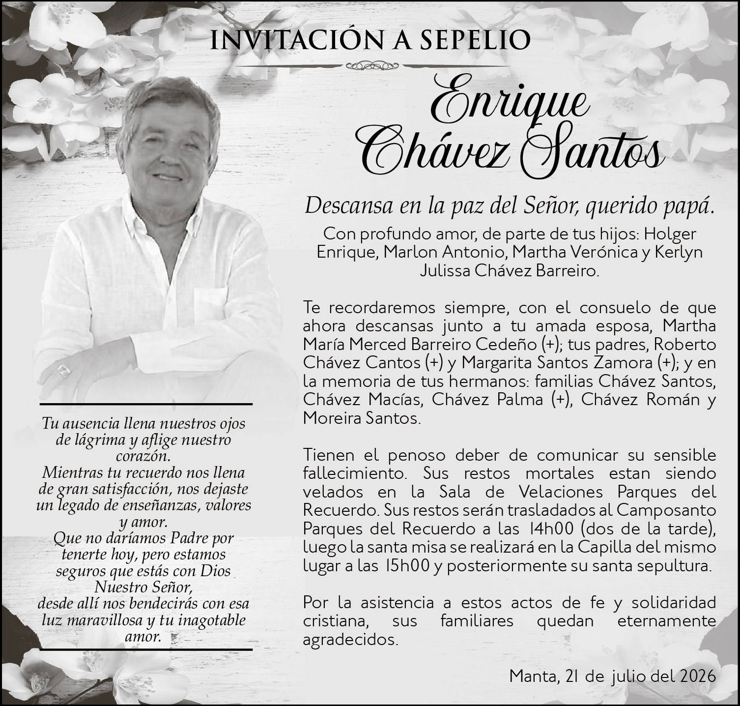 SEPELIO ENRIQUE CHAVEZ SANTOS, medios ediasa