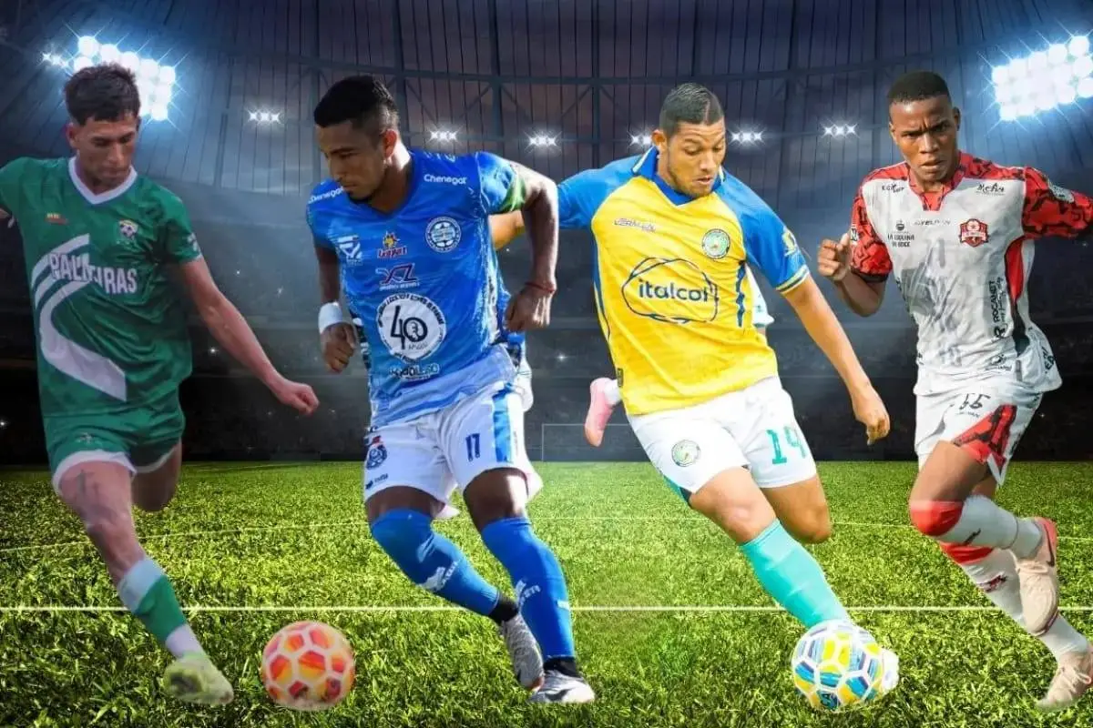 Jugadores de los cuatro equipos que disputarán las semifinales del campeonato provincial de Segunda Categoría de Manabí., Foto: Cortesía