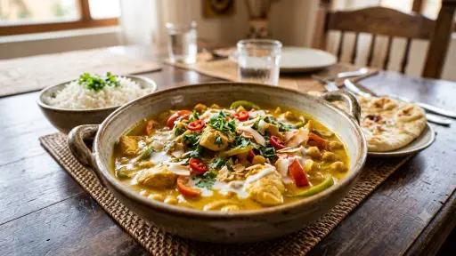 El secreto para lograr un pollo al curry con coco súper cremoso 