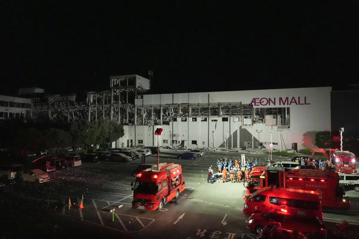 El centro comercial AEON Mall Kumamoto que colapsó tras el terremoto.