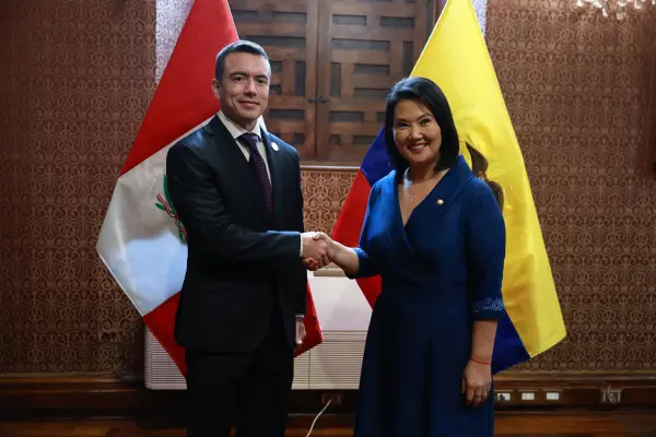 Daniel Noboa, presidente de Ecuador y Keiko Fujimori, presidenta de Perú.